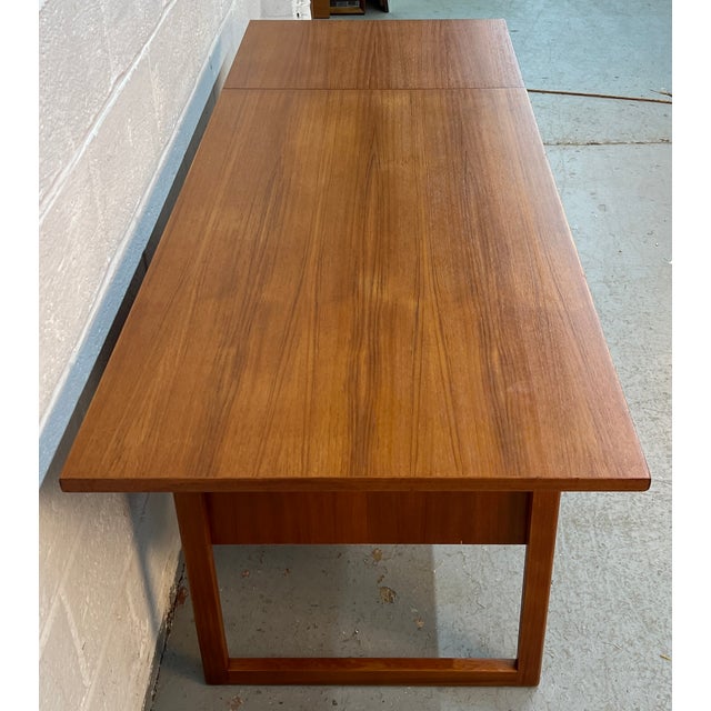 Mid-Century Modern Danish Extending Drop-Leaf Teak Desk For Sale - Image 15 of 17