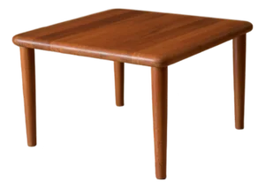 Danish Modern Solid Teak Square Coffee End Table by Glostrup