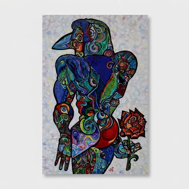 This is a one-of-a-kind original cubist painting by San Diego artist, Alexander Arshansky. Its dimensions are 36" x 24" x...