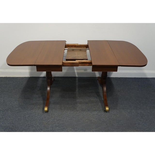 Craddock Furniture Solid Mahogany Traditional Duncan Phyfe Style 70" Drop Leaf Pedestal Dining Table W. Self Storing Leaf For Sale In Kansas City - Image 6 of 12