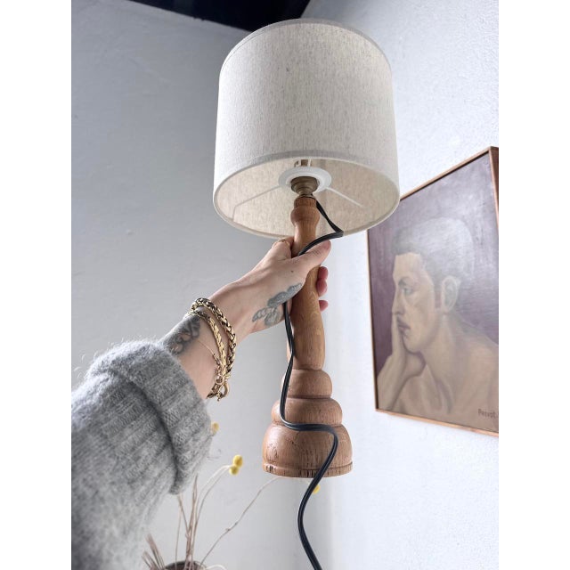 Light Oak Wood Desk Lamp, 1950s For Sale - Image 11 of 13