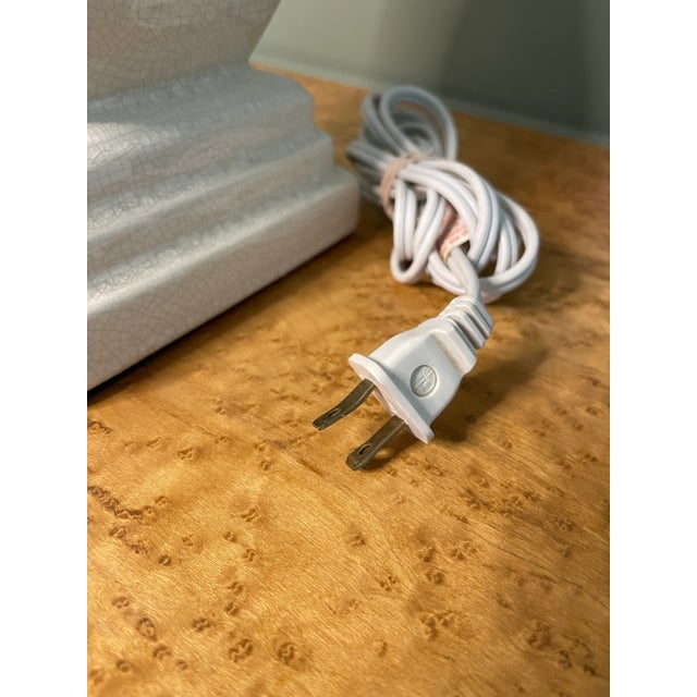 Vintage Table Lamp in Cream Crackle Glaze For Sale In Portland, ME - Image 6 of 7