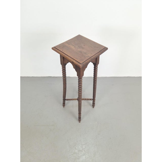 English Oak Bobbin Side Table for Plants, 1930 For Sale - Image 6 of 8
