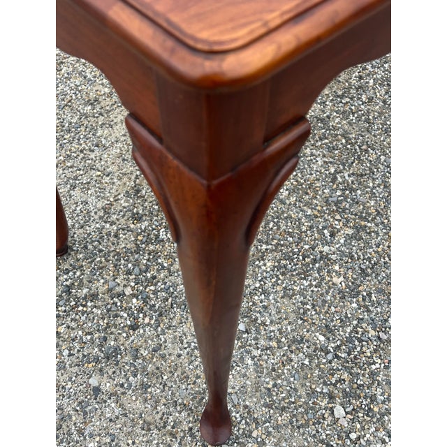 Wood Vintage Cherry Queen Anne Style Tea Table For Sale - Image 7 of 8