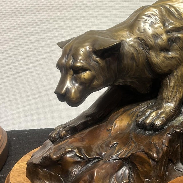 Realism 1990s "Cougar Mountain" Bronze Sculpture by Danny D. Edwards For Sale - Image 3 of 14