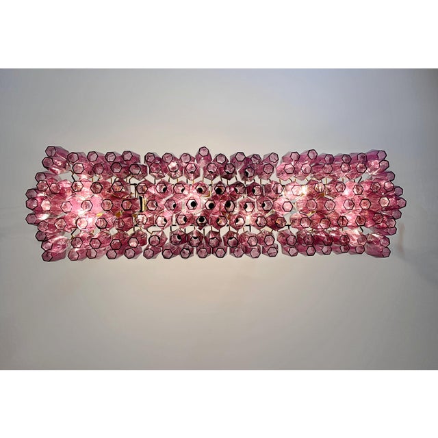 Murano Poliedri Chandelier with 138 Amethyst Glasses by Carlo Scarpa, 1990s For Sale - Image 12 of 18