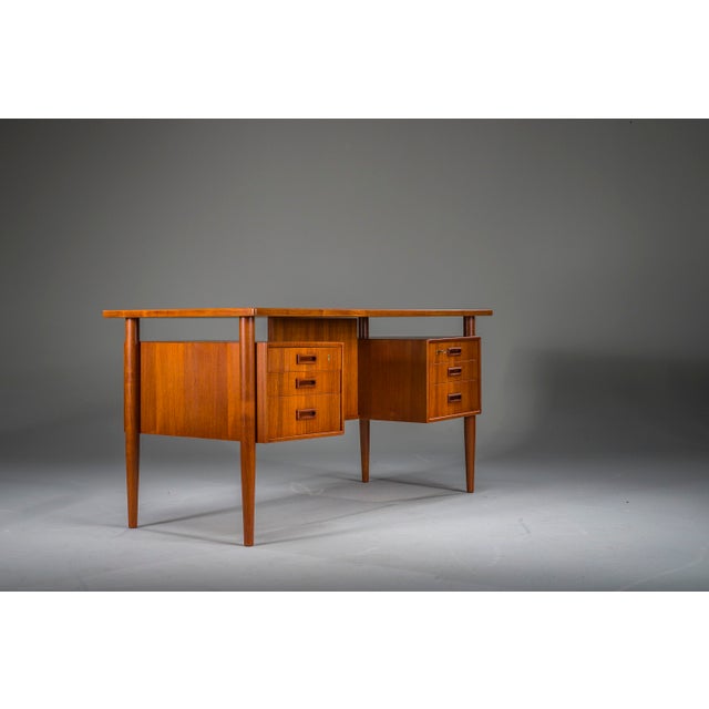 Modern Danish Teak Desk, 1950s For Sale - Image 4 of 18