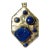 Blue Lapis and Hammered Silver Oversized Pendant For Sale