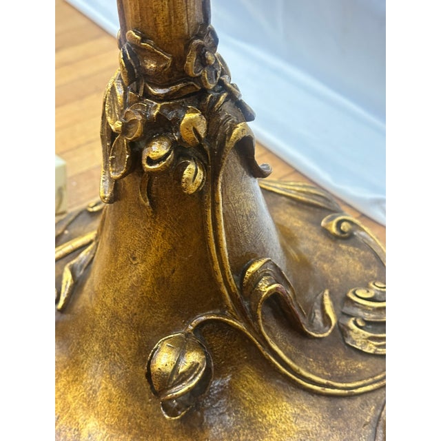 Art Deco Art Nouveau Gilded Gesso Flowers and Vines Floor Lamp, Circa 1920s For Sale - Image 10 of 10