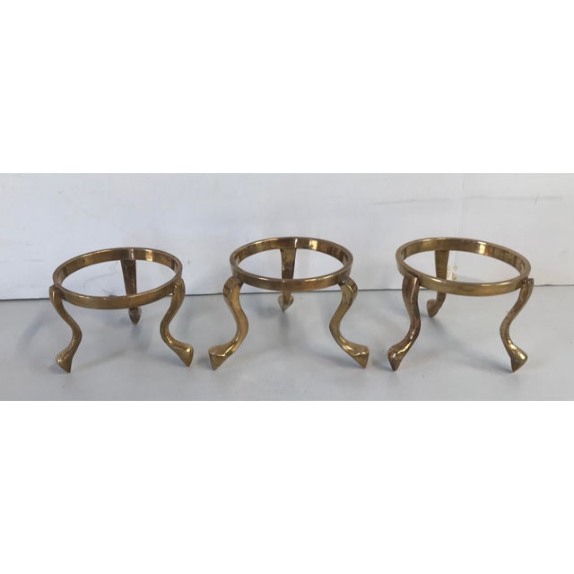 Mid-Century Modern Vintage Brass Stands - 3 Available For Sale - Image 3 of 6