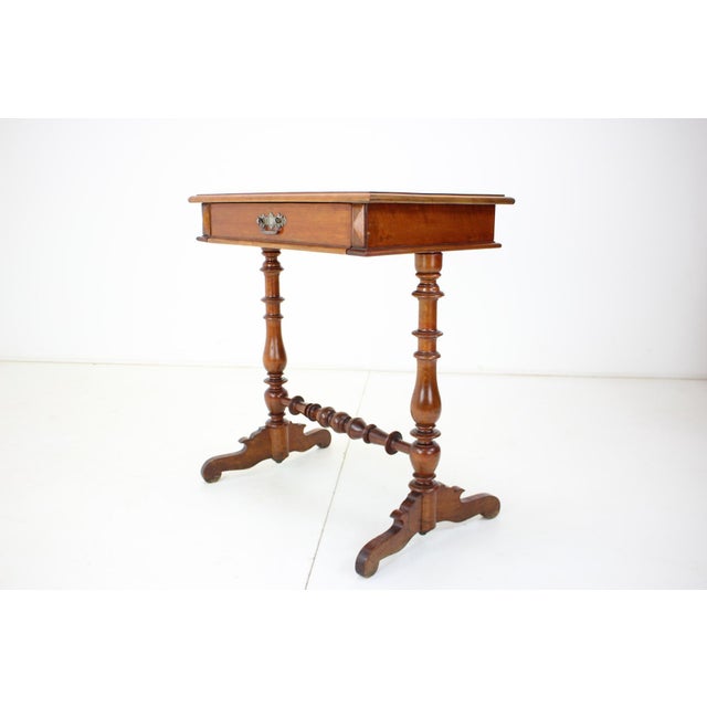 Brown Solid Wood and Veneer Sewing Table, 1895 For Sale - Image 8 of 16