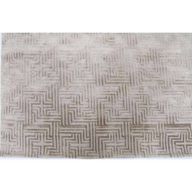 Early 21st Century Modern Geometric Taupe With Brown Silk Rug "Minos" by Doris Leslie Blau For Sale - Image 5 of 8