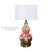 Fun art nouveaux design table lamp in a vibrant Victorian floral pattern akin to William Morris designs. Antique brass...