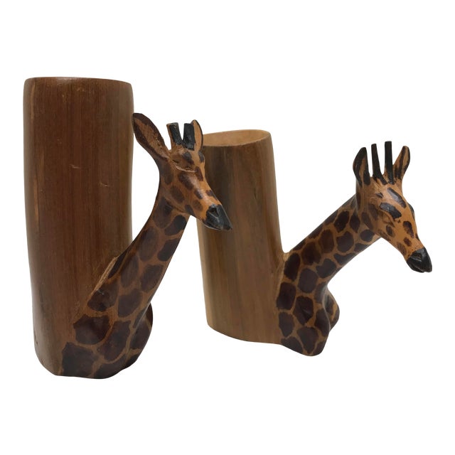 1960s Kenyan Giraffe Candle Holders a Pair Chairish
