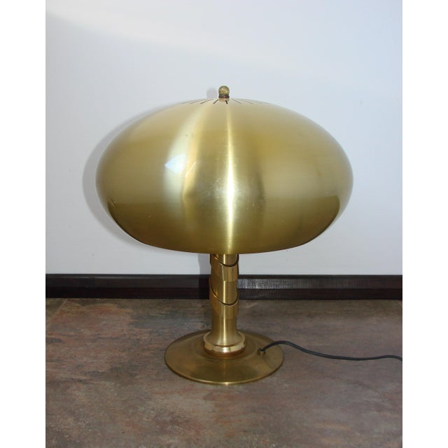 1970s Gilt Brass Mushroom Table Lamp, 1970s For Sale - Image 5 of 9