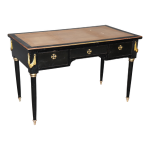 Maison Jansen Attributed Ebonized Leather Top Louis XVI Writing Desk