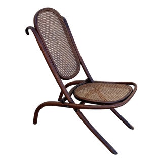 Vienna Secession Bent Oak & Cane Foling Chair No. 01 Attributed to Thonet For Sale