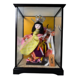 Japanese Hina-Ningyō Doll in Glass Display, 1970s For Sale