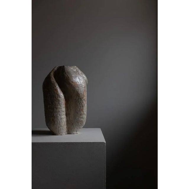 Large Danish Stoneware Floor Vase in Ceramic attributed to Ole Victor, 2022 For Sale - Image 4 of 13