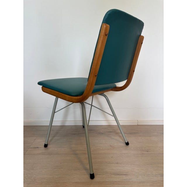 Turquoise Mid-Century Dining Chair by Miroslav Navrátil for Ton, 1970s For Sale - Image 8 of 10