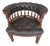 Large Antique English Oak and Brown Leather Office Chair, 1830 For Sale