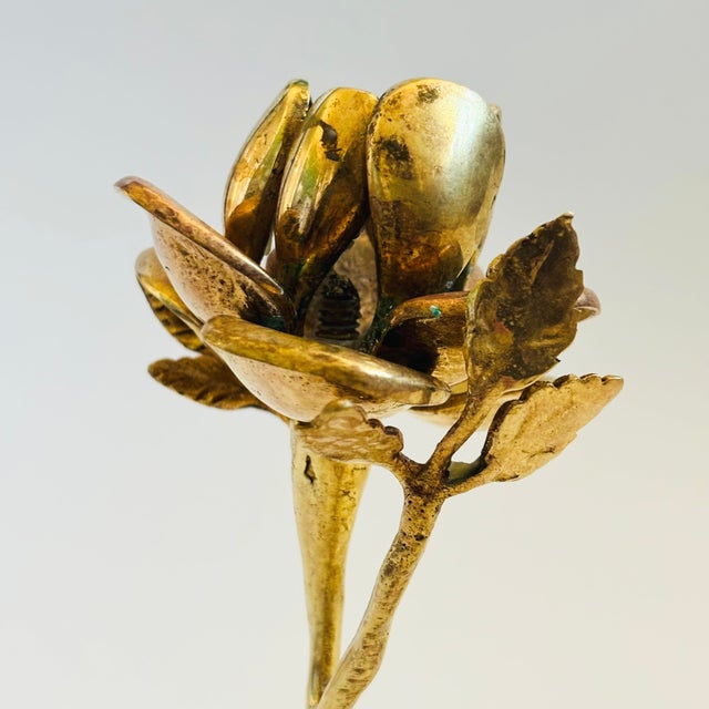 Brass Vintage Brass Flower Bell For Sale - Image 8 of 12