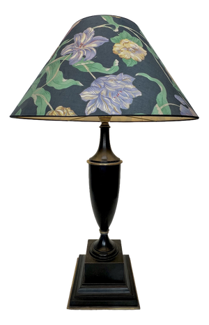 Turned Dark Oak Baluster Shaped Table Lamp, 1950s