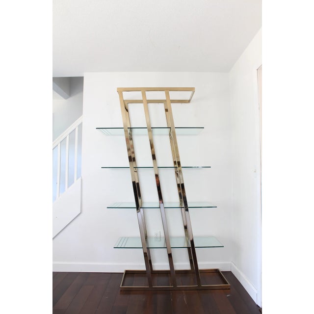 Vintage Hollywood Regency Brass Etagere Shelf Unit For Sale - Image 12 of 12