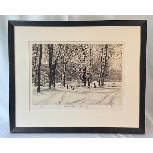 1980s Harold Altman Signed Limited Edition Etching “January, Jardin Du Luxembourg” For Sale - Image 9 of 9