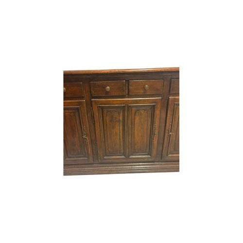 Brown Rustic Wood Sideboard with Drawers and Doors For Sale - Image 8 of 10