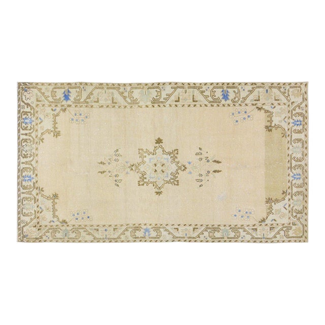 Vintage Turkish Anatolian Hand Knotted Wool Rug, 4'x7'6'' For Sale