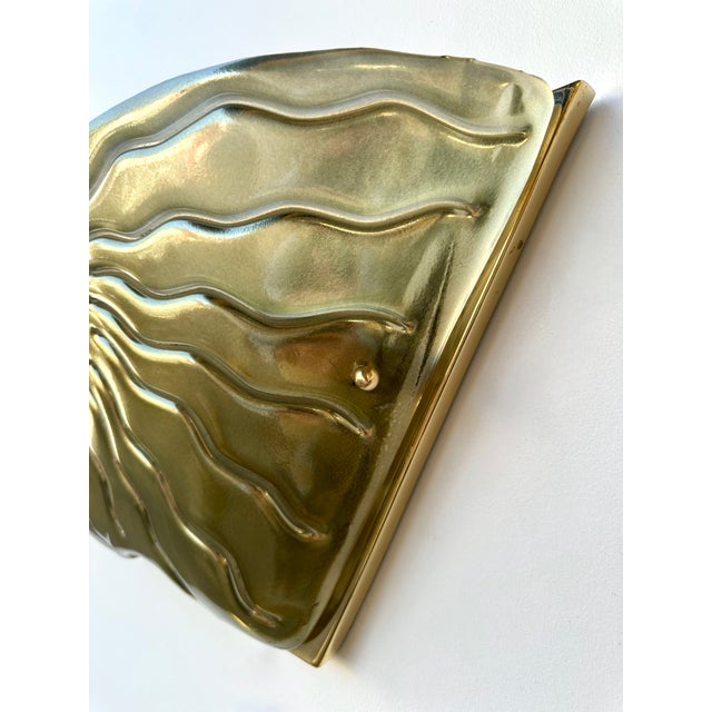 Contemporary Pair of Green Eyes Murano Glass and Brass Sconces, Italy For Sale - Image 11 of 12