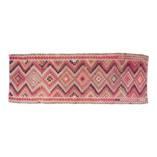 1950s Handwoven Turkish Kilim With Tribal Motifs For Sale