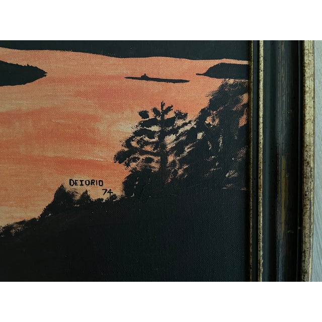 American 1974 Original Florida Highwayman Framed Sunset Painting by Deiorio For Sale - Image 3 of 4