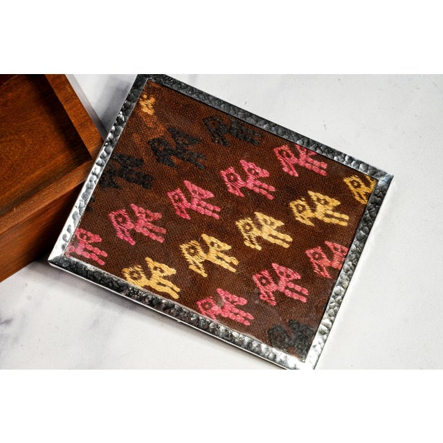 Wood Wonderful Vintage Peruvian Keepsake Box Pre-Columbian Peru Textile Sterling Silver Wood Jewelry Desk Home Decor For Sale - Image 7 of 15