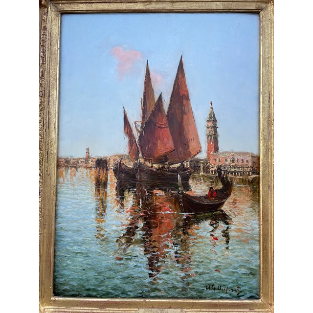 Italian Oil Painting 27” X 21” by Albert Ferdinand Duprat Framed For Sale - Image 4 of 16