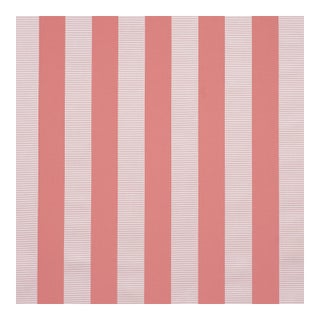Schumacher Madison Wide Stripe Fabric In Pink For Sale