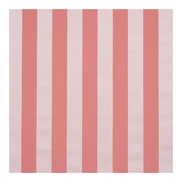 Schumacher Madison Wide Stripe Fabric In Pink For Sale