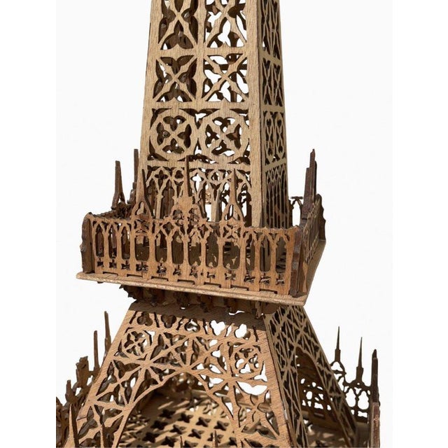 Wooden Model of the Eiffel Tower by E. Pernes, 1931 For Sale - Image 3 of 8