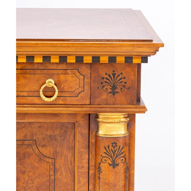 Traditional Mid 20th Century Empire Style Walnut Buffet For Sale - Image 3 of 8
