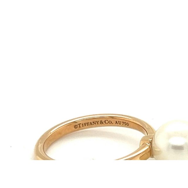 Tiffany and Co. Mid 20th Century Tiffany & Co. Hard Wear Pearl 18k Rose Gold Ring Size 5 For Sale - Image 4 of 5
