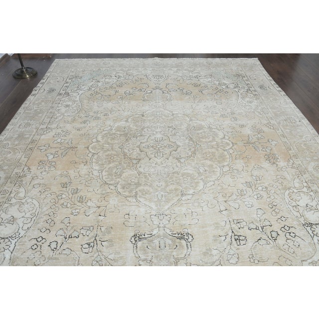 1970s Vintage Persian Handmade Wool Cotton Orange Area Rug For Sale In San Francisco - Image 6 of 11