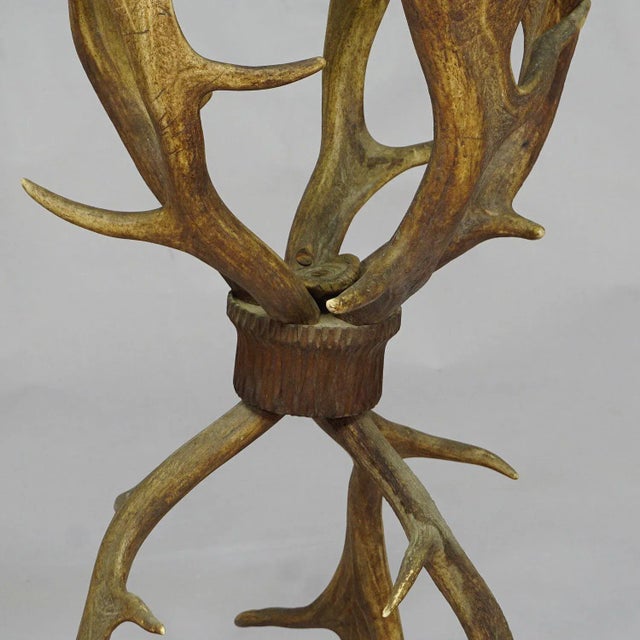 Cabin Antique Cabin Decor Antler Basket, Germany Ca. 1900 For Sale - Image 3 of 8