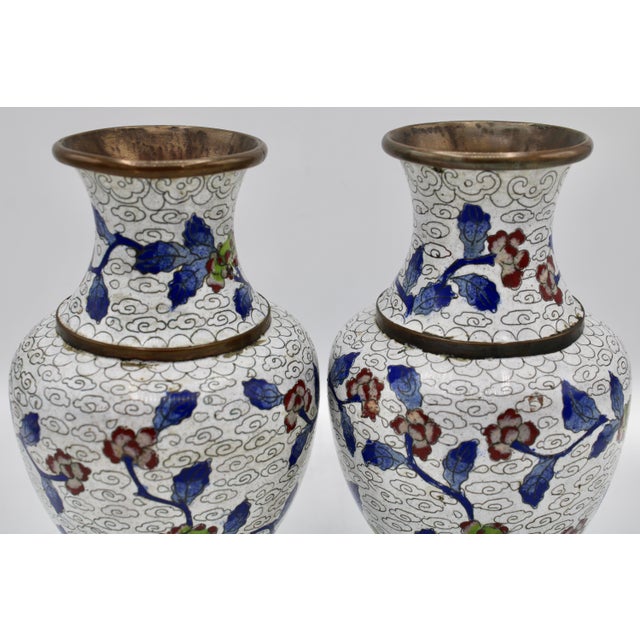 Metal Antique Chinese Cloisonné Vases For Sale - Image 7 of 11