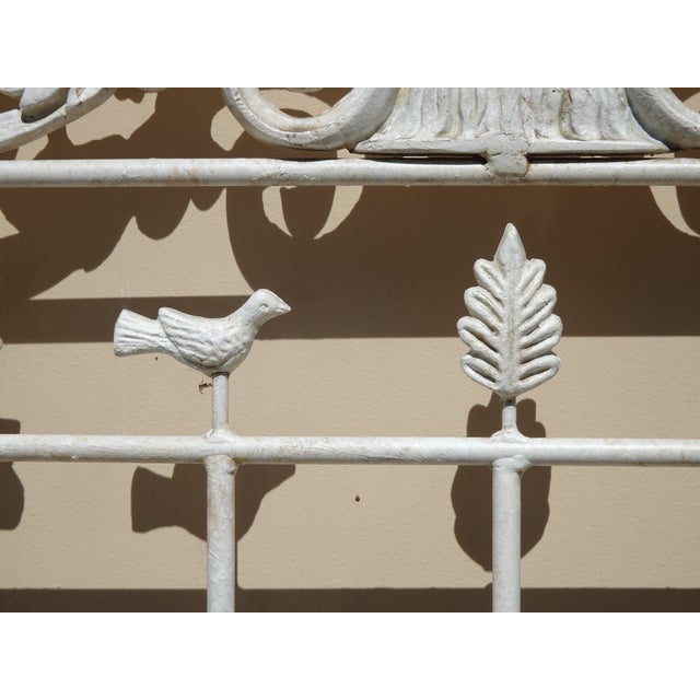 Pair Tall Vintage French Country Cast Iron White Twin Bed Frames Headboards For Sale In Los Angeles - Image 6 of 12