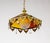Metal Mid 20th Century Paneled Amber Glass Pendant Light With Crystal Accents For Sale - Image 7 of 13