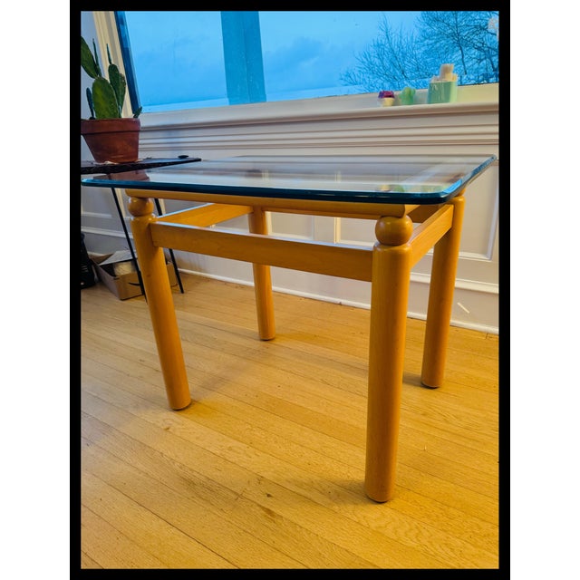 Contemporary Ethan Allen Contemporary Glass Side Table For Sale - Image 3 of 7