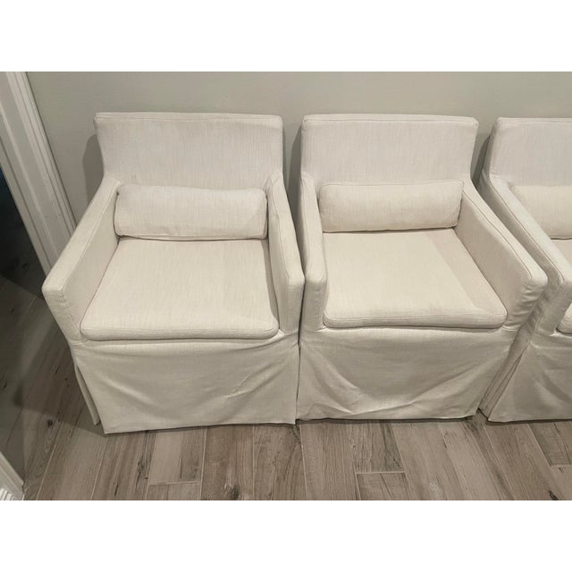 Restoration Hardware Linen Slipcovered Low Belgian Dining Chair Set