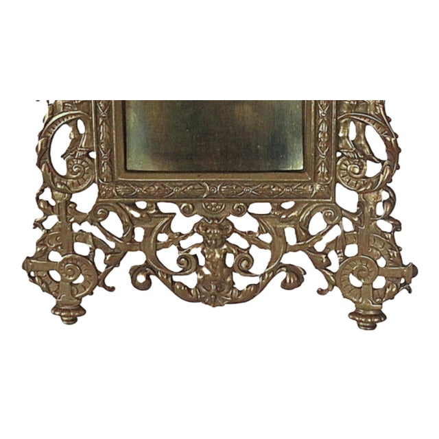 19th C. Neo-Classical Brass Photo Picture Frame Fits 5" X 3 1/2" Antique For Sale - Image 4 of 6