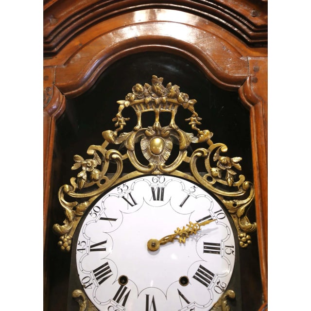 Mid-18th Century French Louis XV Walnut Longcase Clock From Lyon For Sale - Image 9 of 18
